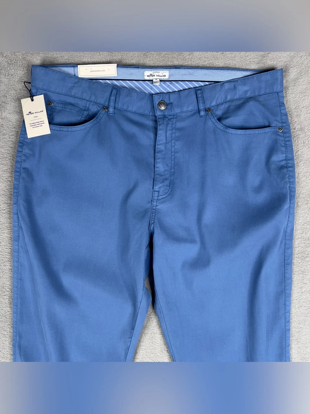 Peter Millar Soft Touch Bedford Corduroy Pants Men's 38x34 Blue Stretch Golf NWT